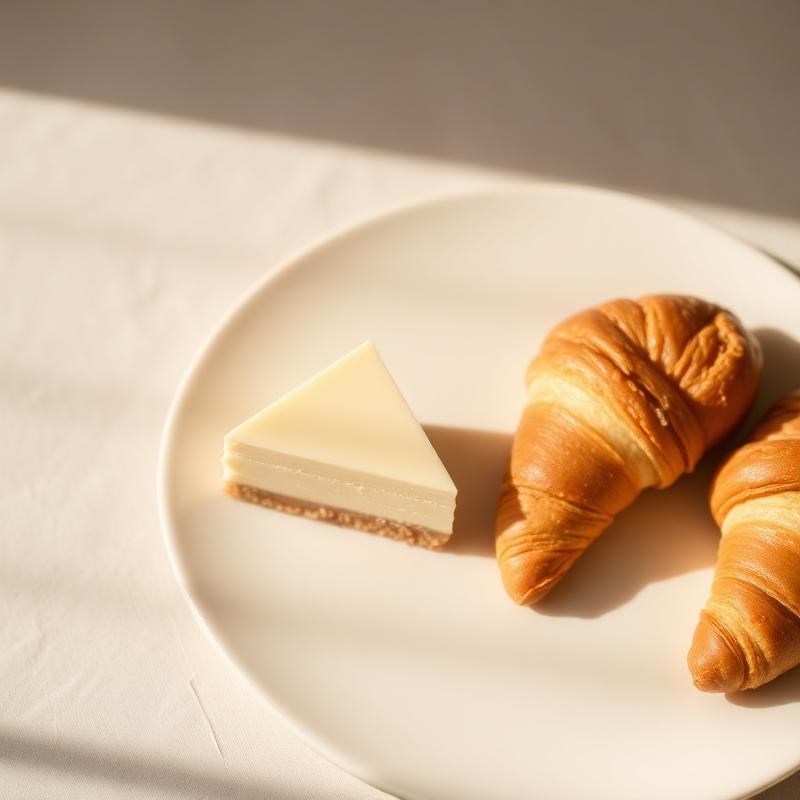 Postres artesanales sobre plato cerámico