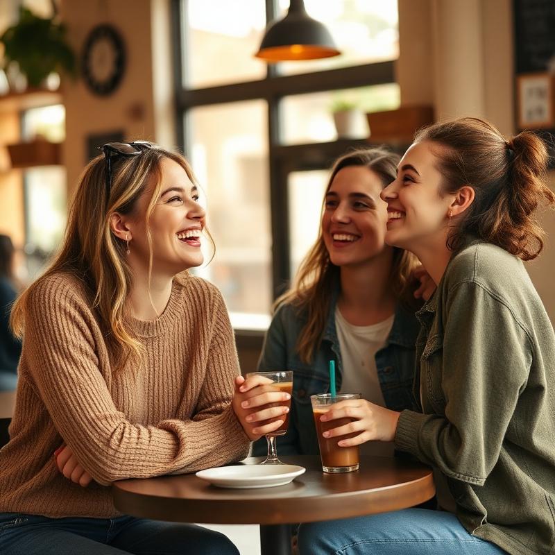 Amigas riendo en Moa Café